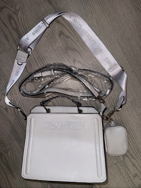 Steve Madden Handbags - Steve Madden White Logo Satchel with Detachable Pouch